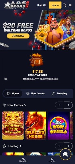 Vegas Casino Online mobile view